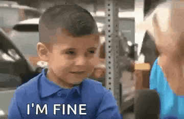 Meme: a crying boy saying I'm fine